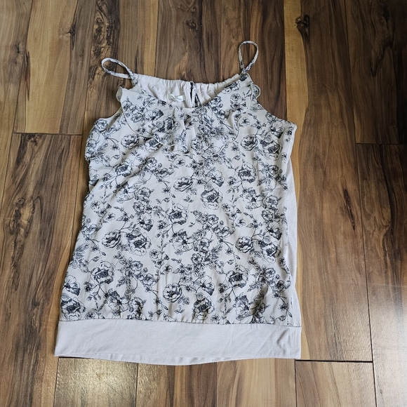 Maurices Spaghetti Strap floral Tank Top Cream size small - Picture 1 of 4